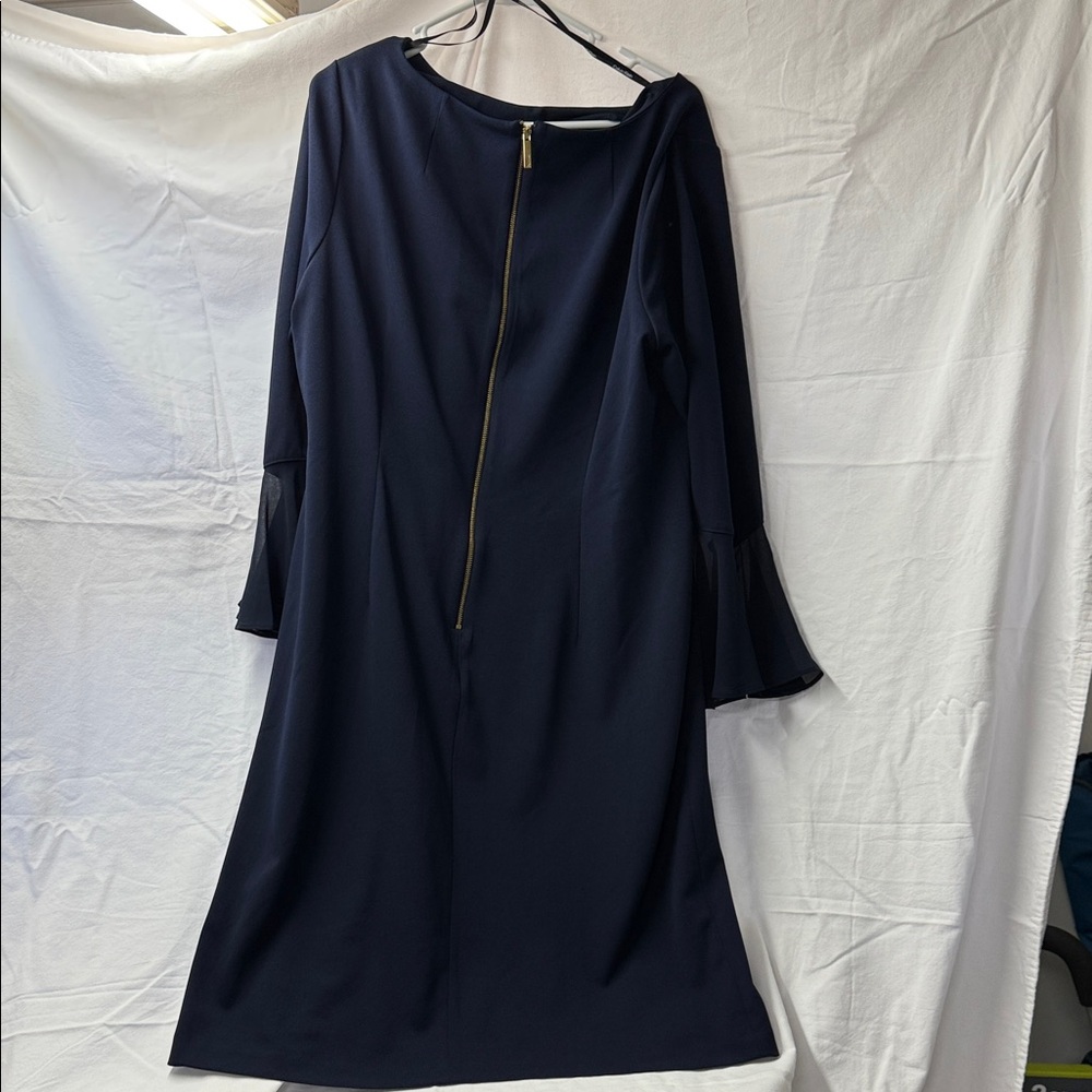 Calvin Klein Navy Long Sleeve Dress - Picture 12 of 12